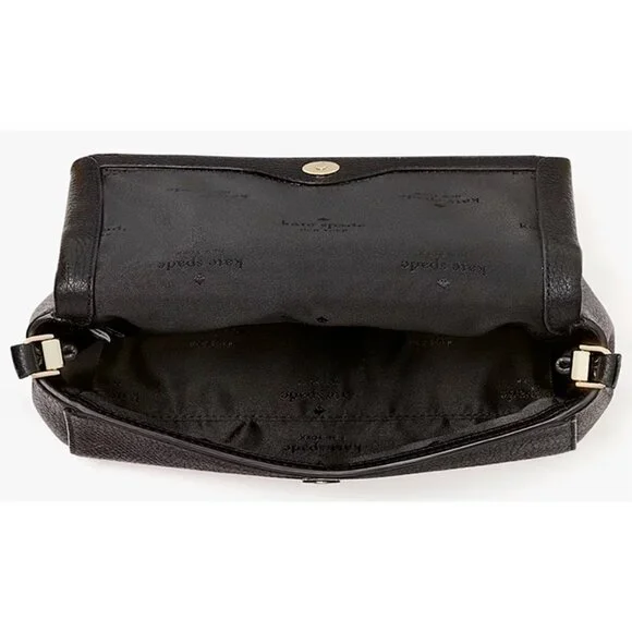 S Kate Spade Leila Mini Zip Crossbody Bag Black Leather Purse KE487 NWT $329 - Picture 4 of 9